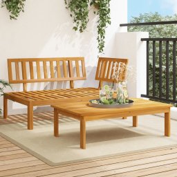 Gossi set canapea din paleti de gradina, 2 piese, lemn masiv acacia