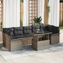 Gossi set canapea gradina 8 piese perne gri ratan poli