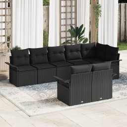 Gossi set canapea gradina cu perne negru poliratan