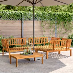 Gossi set canapea gradina din paleti, 4 piese, lemn masiv de acacia