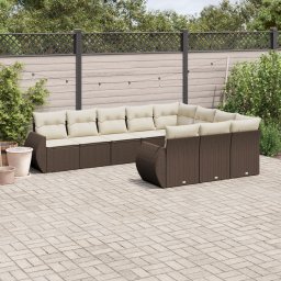 Gossi set canapele de gradina cu perne, 10 piese, maro, poliratan
