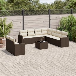 Gossi set canapele de gradina cu perne, 10 piese, maro, poliratan