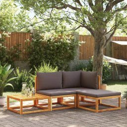 Gossi set canapele de gradina cu perne, 4 piese, lemn masiv de acacia