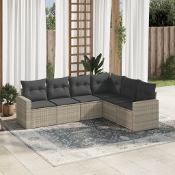 Gossi set canapele de gradina cu perne, 6 piese gri deschis poliratan