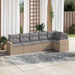 Gossi set canapele de gradina cu perne, 6 piese, bej, poliratan