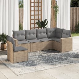 Gossi set canapele de gradina cu perne, 6 piese, bej, poliratan