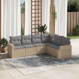Gossi set canapele de gradina cu perne, 6 piese, bej, poliratan