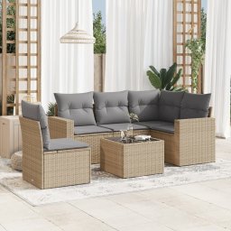 Gossi set canapele de gradina cu perne, 6 piese, bej, poliratan