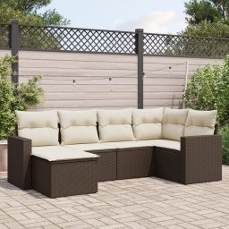 Gossi set canapele de gradina cu perne, 6 piese, maro, poliratan