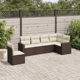 Gossi set canapele de gradina cu perne, 6 piese, maro, poliratan
