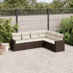 Gossi set canapele de gradina cu perne, 6 piese, maro, poliratan