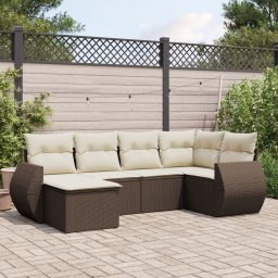 Gossi set canapele de gradina cu perne, 6 piese, maro, poliratan