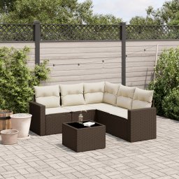 Gossi set canapele de gradina cu perne, 6 piese, maro, poliratan
