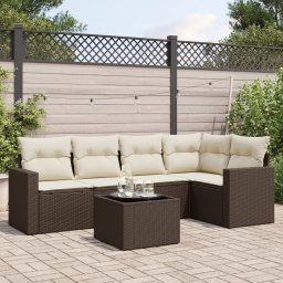 Gossi set canapele de gradina cu perne, 6 piese, maro, poliratan