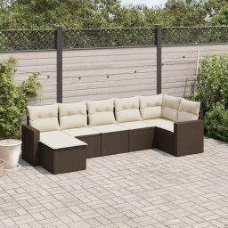 Gossi set canapele de gradina cu perne, 7 piese, maro, poliratan