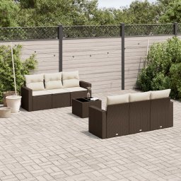 Gossi set canapele de gradina cu perne, 7 piese, maro, poliratan