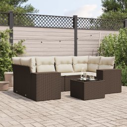 Gossi set canapele de gradina cu perne, 7 piese, maro, poliratan