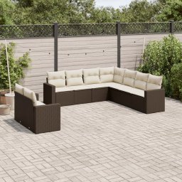 Gossi set canapele de gradina cu perne, 9 piese, maro, poliratan