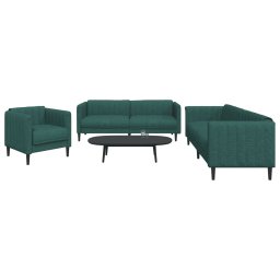 Gossi set canapele, 3 piese, verde inchis, material textil