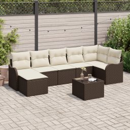 Gossi set de canapea pentru gradina cu 7 piese cu perne ratan poli