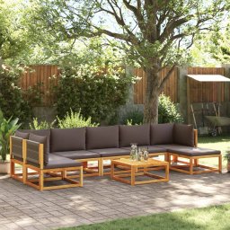 Gossi set de canapele de gradina cu perne, 8 piese, lemn masiv acacia