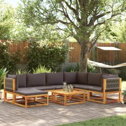 Gossi set de canapele de gradina cu perne, 8 piese, lemn masiv acacia