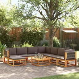 Gossi set de canapele de gradina cu perne, 9 piese, lemn masiv acacia