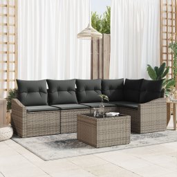 Gossi set de masa de gradina cu 5 piese si pernite ratan polimeric negru