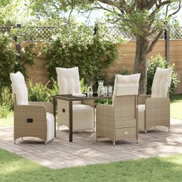Gossi set de masa gradina 5 piese cu perne bej rattan poli