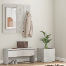Gossi set de mobilier pentru hol, gri beton, lemn prelucrat