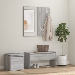 Gossi set de mobilier pentru hol, gri sonoma, lemn prelucrat