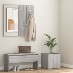 Gossi set de mobilier pentru hol, gri sonoma, lemn prelucrat