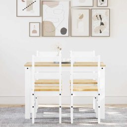 Gossi set de sufragerie din 5 piese panama din lemn masiv de pin alb