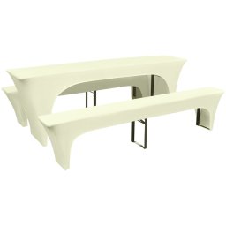 Gossi set huse pentru masa de bere si bancute, 3 piese, crem