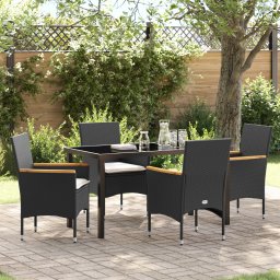 Gossi set masa gradina cu perne ratan negru 5 piese