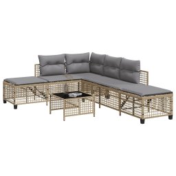 Gossi set mobilier coltar de gradina cu perne 3 piese bej poliratan