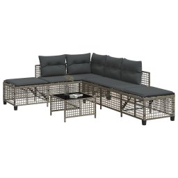 Gossi set mobilier coltar de gradina cu perne 3 piese gri poliratan