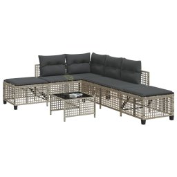Gossi set mobilier coltar gradina perne 3 piese gri deschis poliratan
