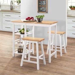 Gossi set mobilier de bar, 3 piese, alb, mdf