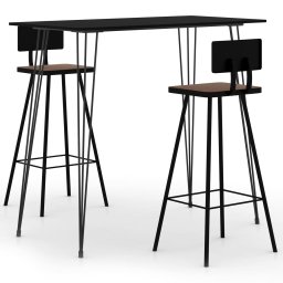 Gossi set mobilier de bar, 3 piese, negru