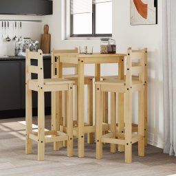 Gossi set mobilier de bar, 5 piese, lemn masiv de pin