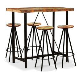 Gossi set mobilier de bar, 5 piese, lemn masiv reciclat