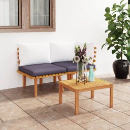 Gossi set mobilier de gradina cu perne, 2 piese, lemn masiv de acacia