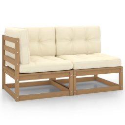 Gossi set mobilier gradina&perne 2 piese, maro miere lemn masiv pin