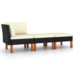 Gossi set mobilier gradina, 3 piese, poliratan & lemn masiv eucalipt