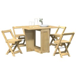 Gossi set mobilier tip fluture corona, pliabil 5 piese maro lemn pin