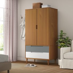 Gossi sifonier "molde", maro, 90x55x175 cm, lemn masiv de pin