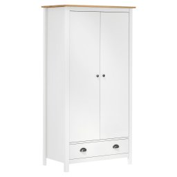 Gossi sifonier cu 2 usi hill, alb, 89x50x170 cm, lemn masiv de pin