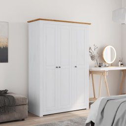 Gossi sifonier cu 3 usi, alb, 118 x 50 x 171,5 cm, pin gama panama