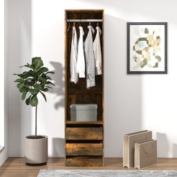 Gossi sifonier cu sertare stejar fumuriu 50x50x200 cm lemn prelucrat
